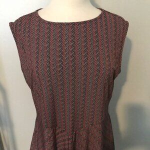 Chaus Red and black zig zag Sleeveless Top size L
